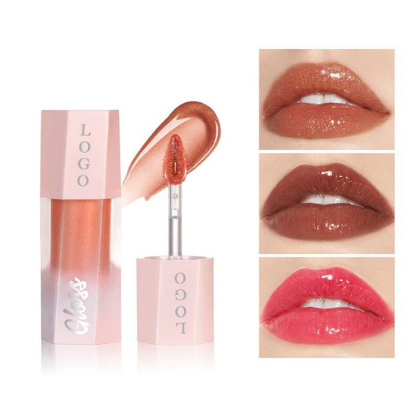 Pink Packaging, Liquid Lipstick, Non-Stick Cup Lipgloss, Lip Glaze, Long Lasting Waterproof Juicy Lipgloss. 8 Shades