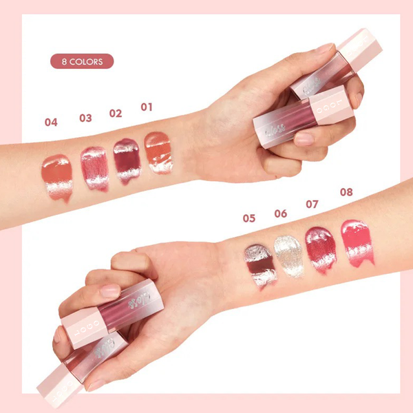 Pink Packaging, Liquid Lipstick, Non-Stick Cup Lipgloss, Lip Glaze, Long Lasting Waterproof Juicy Lipgloss. 8 Shades