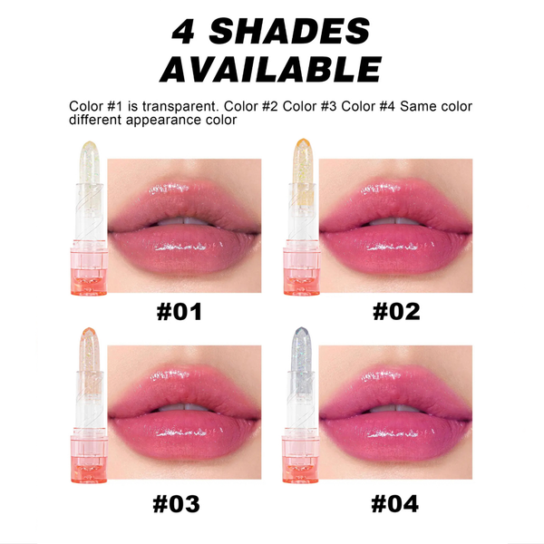 Temperature Color Changing Lip Balm, Shimmering Anti-Cracking, Long Lasting, Hydrating Jelly Lipstick. 4 Shades