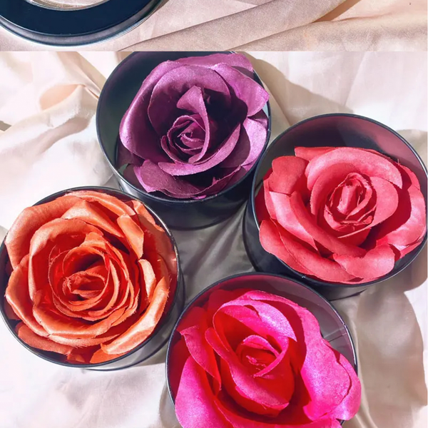 Waterproof, Long Lasting 3D Blush Rose, Cheek Tint Flower Blush Powder 4 Shades