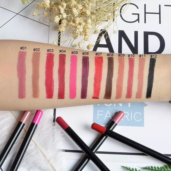 High Pigment, Long Lasting Eyeliner/Lip-Liner/ Eyebrow-Liner Pencil 12 shades