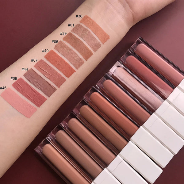 Waterproof, Nude/Multicoloured Satin Matte Liquid Lipstick. 35 colours