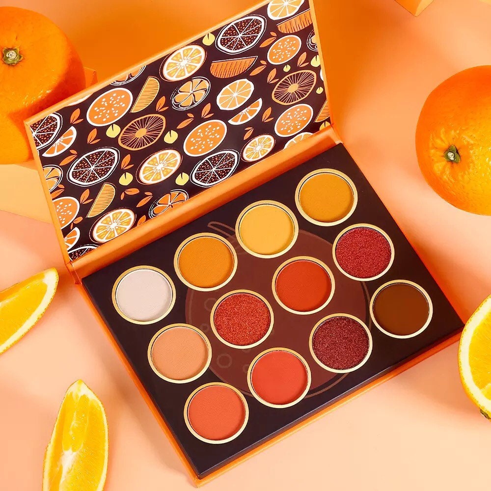 Orange Cosmetic Multicoloured Fruit Inspired Eyeshadow Palettes, 5 Colours.