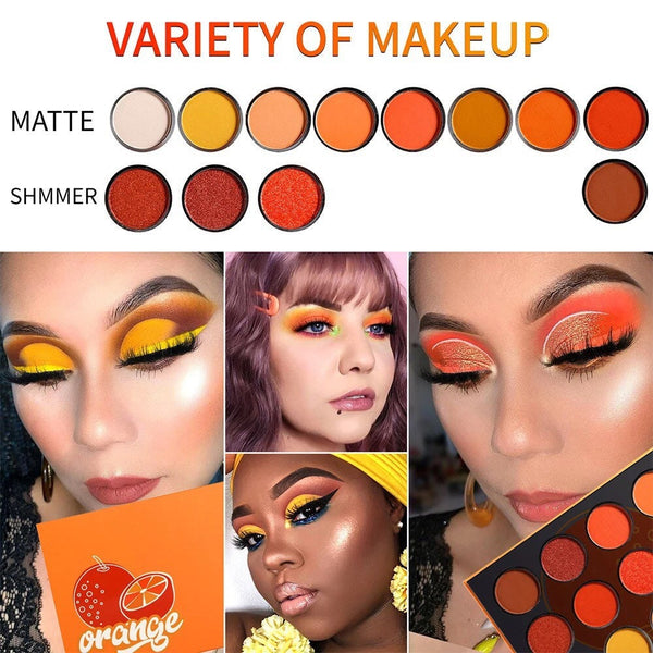 Orange Cosmetic Multicoloured Fruit Inspired Eyeshadow Palettes, 5 Colours.