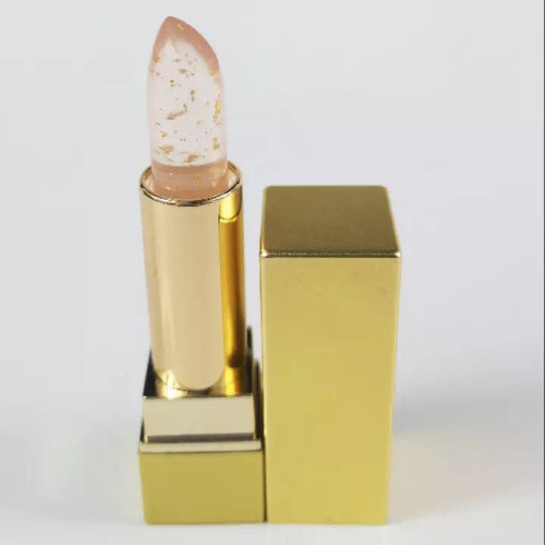 Custom Gold Packaging Transparent Lipbalm with gold foil