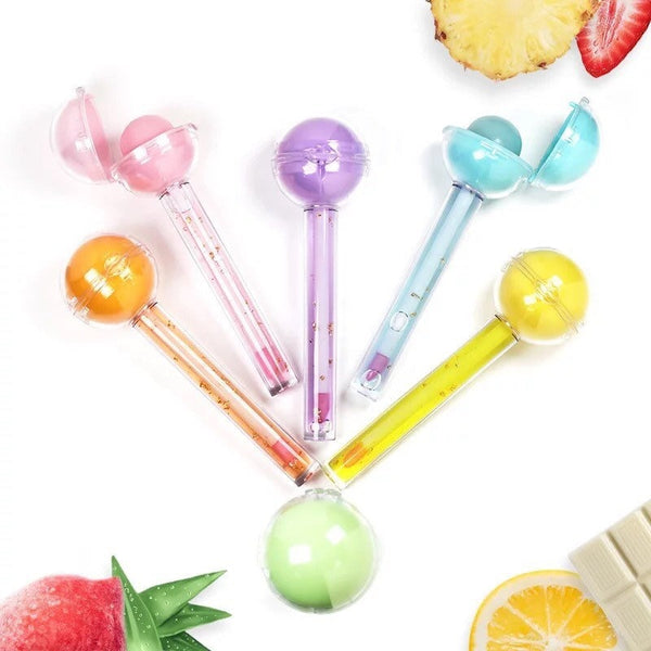 Custom Cute Lolipop Theme Temperature Change Lipgloss Oil/ Lip Balm Duo (6 Colours Mix)