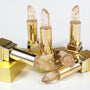 Custom Gold Packaging Transparent Lipbalm with gold foil