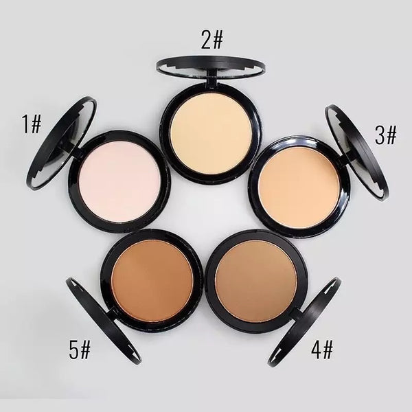 Matte Nude Compact Face Powder with Mirror and Sponge  (5 shades)