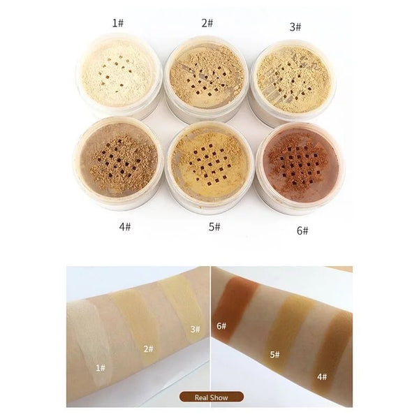 Matte Finishing Loose Setting Face Powder, Long Lasting and Concealing  (6 shades)