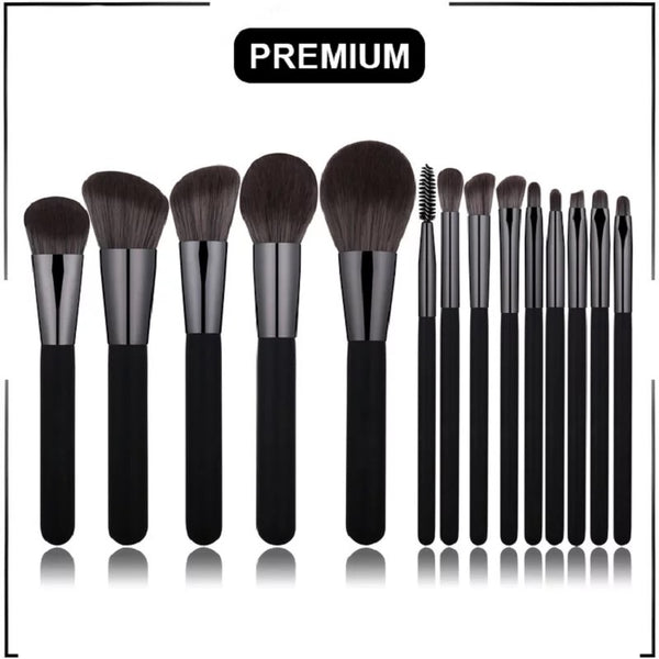 Black Makeup Brushes. 14 pcs Cosmetic Set (Free Shipping)