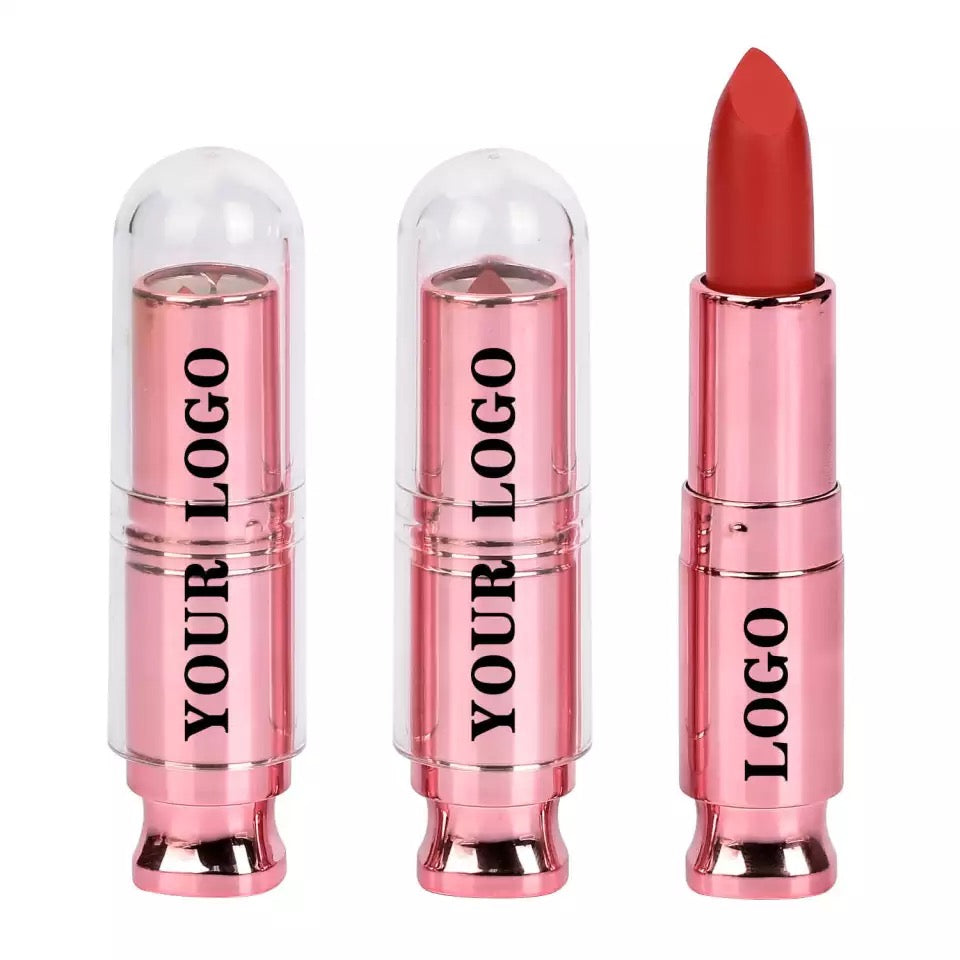 Rose Pink pre-filled Nude Velvet Lightweight Moist Waterproof Matte Lipstick. 14 Shades