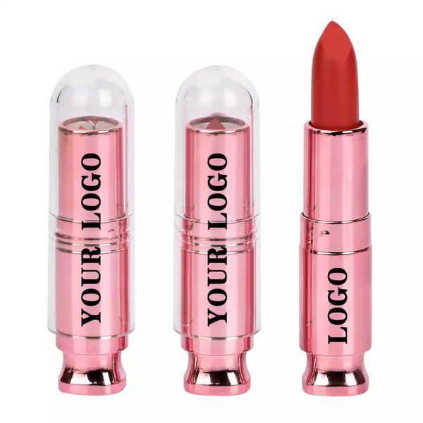 Rose Pink pre-filled Nude Velvet Lightweight Moist Waterproof Matte Lipstick. 14 Shades