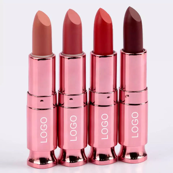 Rose Pink pre-filled Nude Velvet Lightweight Moist Waterproof Matte Lipstick. 14 Shades